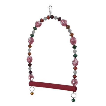 Markapet Boncuklu Ve Tünekli Kuş Salıncağı 10 cm-14 cm Bordo