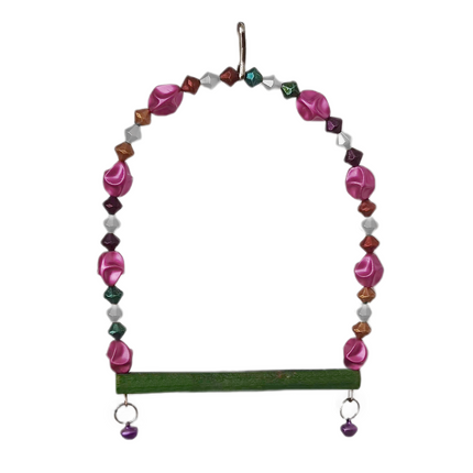 Markapet Boncuklu Ve Tünekli Kuş Salıncağı 10 cm-14 cm Bordo