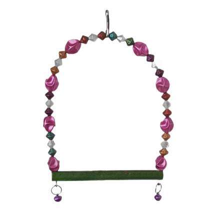 Markapet Boncuklu Ve Tünekli Kuş Salıncağı 10 cm-14 cm Bordo