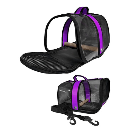 Markapet Tünekli Kuş Taşıma Çantası 20-30 cm Mor