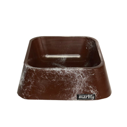 Marbly Kahve Dalgalı Mermerit Köpek Mama Su Kabı 500 ml