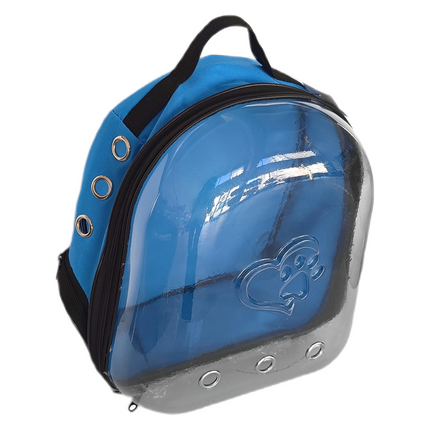 KP Kalpli Patili Astronot Şeffaf Taşıma Sırt Çantası Mavi 24x32x42 cm