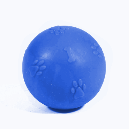 Kardelen Termoplastik Pati Desenli Sert Köpek Oyun Topu 6 cm Mavi