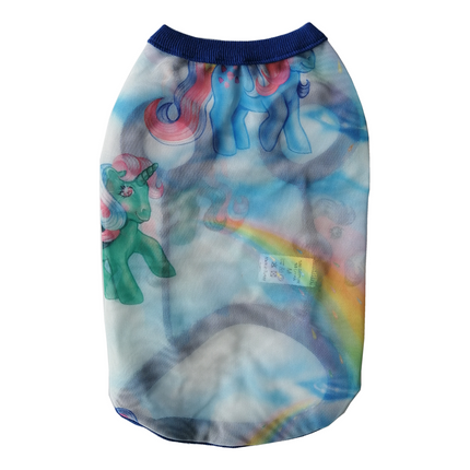 Kedi Köpek Kıyafeti Unicorn Mavi Yakalı Tişört M 28 cm