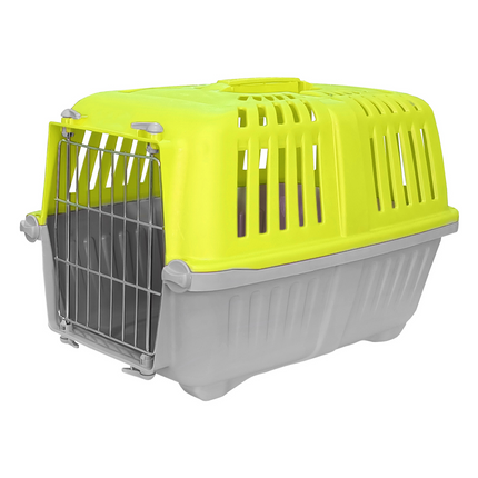Markapet Metal Kapaklı Kedi Köpek Taşıma Çantası 28 x 32-44 cm Sarı Gri