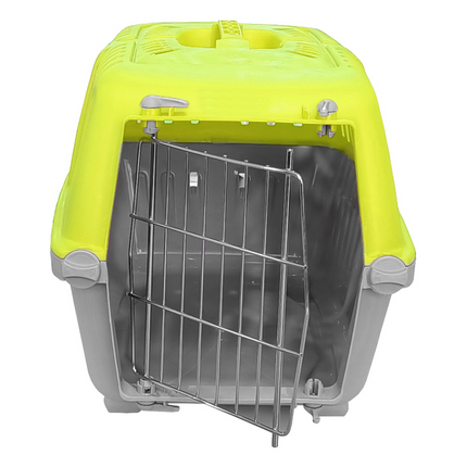 Markapet Metal Kapaklı Kedi Köpek Taşıma Çantası 28 x 32-44 cm Sarı Gri