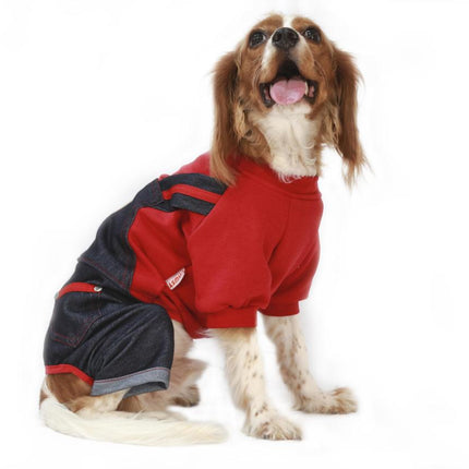 Mikie Denim Romper Köpek Tulumu Kıyafeti Medium
