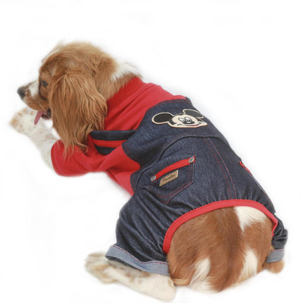 Mikie Denim Romper Köpek Tulumu Kıyafeti X Large