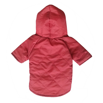 Kapşonlu Ve Astarlı Köpek Montu Medium 31-44 cm Kırmızı Siyah