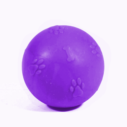 Kardelen Termoplastik Pati Desenli Sert Köpek Oyun Topu 7 cm Mor