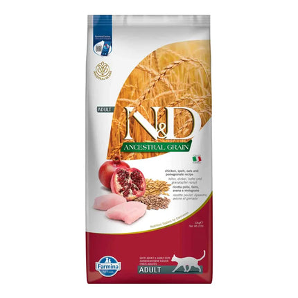 N&D Düşük Tahıllı Tavuk ve Narlı Yetişkin Kedi Maması 10 Kg