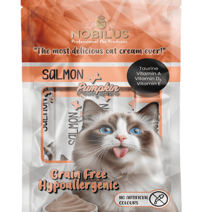Nobilus Somon Balıklı Kedi Krema Ödül Maması 5 x 15 gr