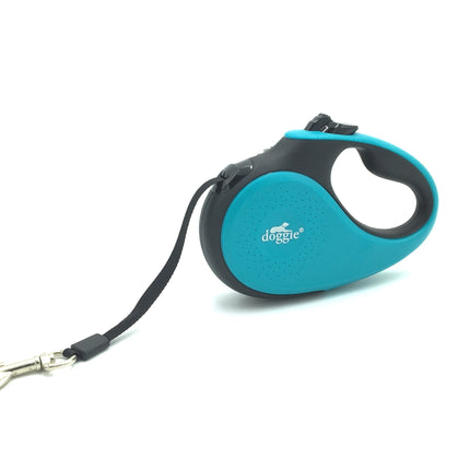 Doggie Soft Seri Otomatik Makaralı Gezdirme Tasması 12 kg / 3 M Turkuaz