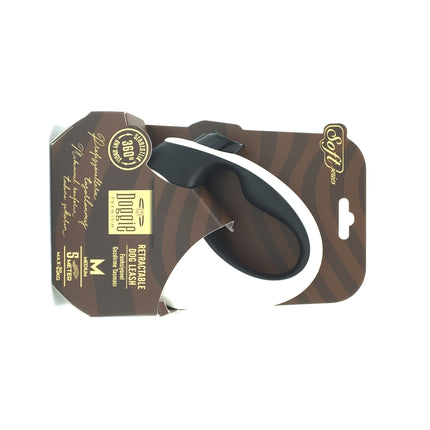 Doggie Soft Seri Otomatik Makaralı Gezdirme Tasması 25 kg / 5 M Siyah