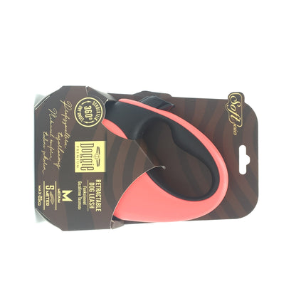Doggie Soft Seri Otomatik Makaralı Gezdirme Tasması 25 kg / 5 M Pembe