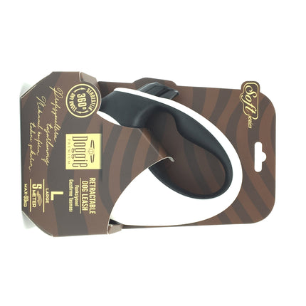 Doggie Soft Seri Otomatik Makaralı Gezdirme Tasması 50 kg / 5 M Siyah