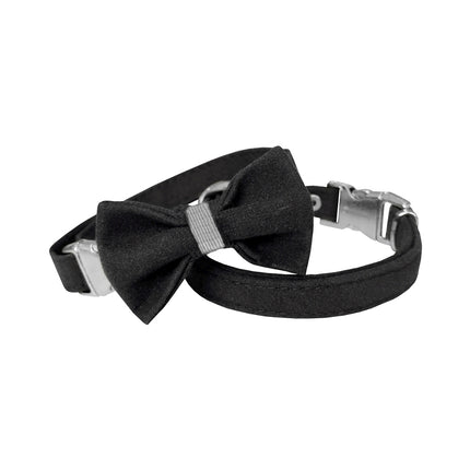 Markapet Kadife Kedi Boyun Tasması Papyonlu 20-32 cm Siyah