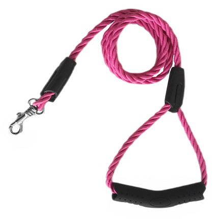 Üçlü Sarmallı Köpek Gezdirme Halatı 1 cm-120 cm Pembe