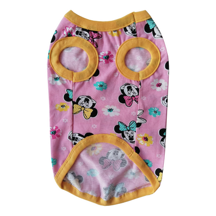 Köpek Kıyafeti Pembe Micky Desenli Tişört XXL 43 cm