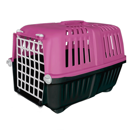 Markapet Sert Plastik Kedi Köpek Taşıma Çantası 28 X 44 X 32 cm Pembe Gri