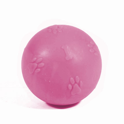 Kardelen Termoplastik Pati Desenli Sert Köpek Oyun Topu 5 cm Pembe