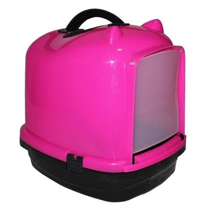 Kapalı kedi tuvalet kabı 49.5*40*50 cm Pembe