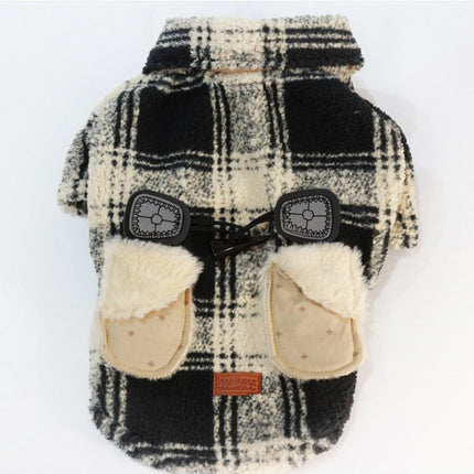 Plaid Coat Peluş Kedi Köpek Ceketi Kıyafeti Large