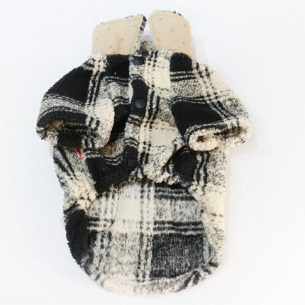 Plaid Coat Peluş Kedi Köpek Ceketi Kıyafeti Large