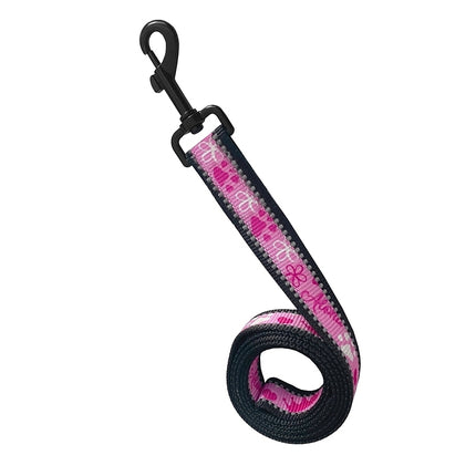 Köpek Göğüs Tasma Seti Reflektörlü Taç Desenli 120 cm-50 cm-70 cm Pembe