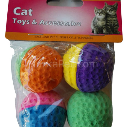 Eastland İki Renkli Kedi Oyuncak Sünger Top 4 Lü