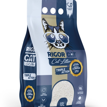 Rigor Aktif Karbonlu İnce Taneli Kedi Kumu 10 lt