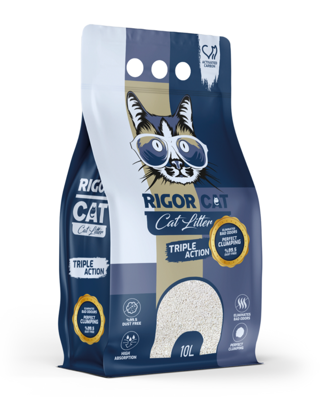 Rigor Aktif Karbonlu İnce Taneli Kedi Kumu 10 lt