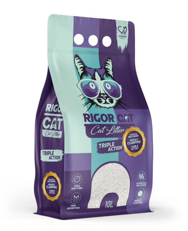Rigor Lavanta Kokulu İnce Taneli Kedi Kumu 10 lt