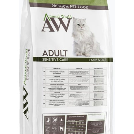 Animal World Kuzu Etli Pirinçli Yetişkin Kedi Maması 15 kg
