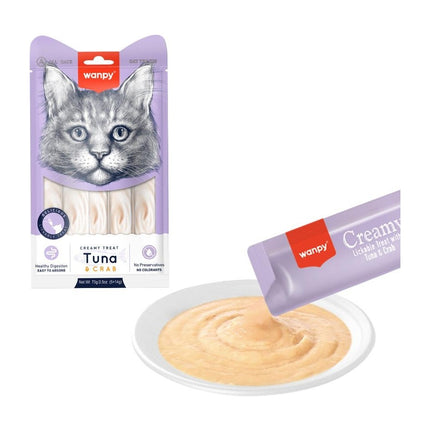 Wanpy Ton Balıklı Yengeçli Krema Likit Kedi Ödülü 5X14GR