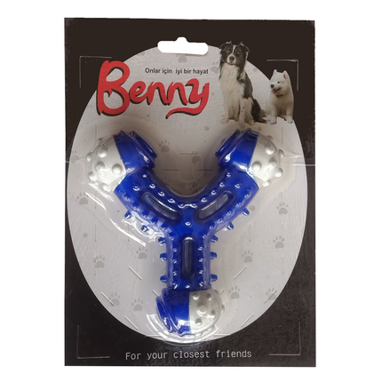 Benny Diş Kaşıma Köpek Oyuncağı Çatal 11 cm Mavi