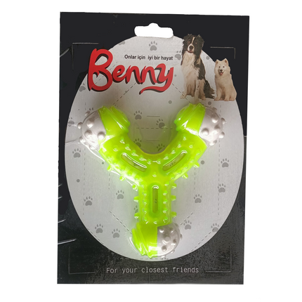 Benny Diş Kaşıma Köpek Oyuncağı Çatal 11 cm Yeşil