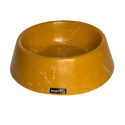 Marbly Sarı Dalgalı Mermerit Köpek Mama Su Kabı 1000 ml