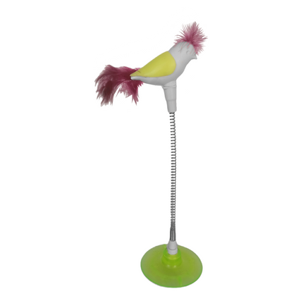 Markapet Vantuzlu Yaylı Kuşlu  Kedi Oyuncağı 30 cm Neon Yeşil