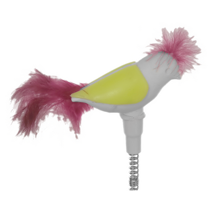 Markapet Vantuzlu Yaylı Kuşlu  Kedi Oyuncağı 30 cm Neon Yeşil