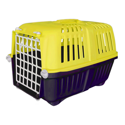 Markapet Sert Plastik Kedi Köpek Taşıma Çantası 28 X 44 X 32 cm Sarı Gri
