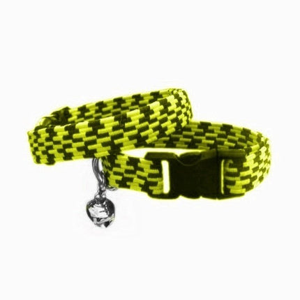 Elastik Örme Kedi Tasması Fosfor-Siyah 10 mm A=23/32 cm