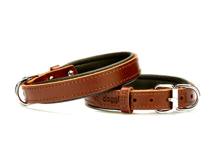 Doggie El Yapımı Konforlu Deri Köpek Tasması 2x35-40 cm Kahverengi
