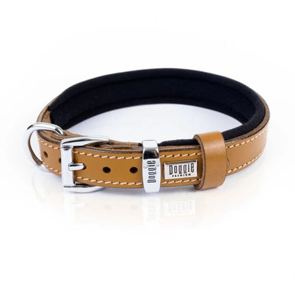 Doggie Konforlu Deri El Yapımı Çivili Köpek Boyun Tasması 2x35-40cm Kamel