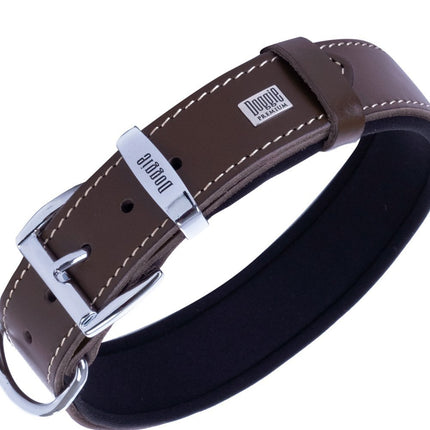 Doggie El Yapımı Konforlu Deri Köpek Tasması 3x42-50 cm Kahverengi
