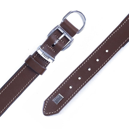 Doggie El Yapımı Konforlu Deri Köpek Tasması 3x42-50 cm Kahverengi