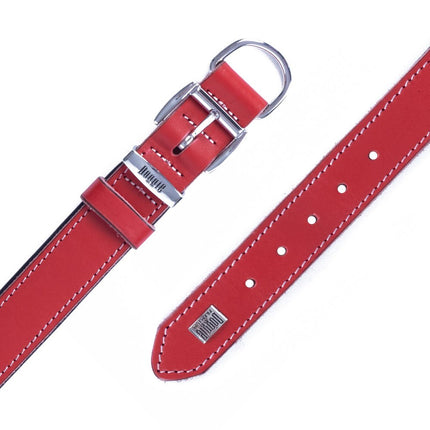 Doggie El Yapımı Konforlu Deri Köpek Tasması 3x42-50 cm Kırmızı