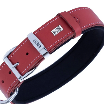 Doggie El Yapımı Konforlu Deri Köpek Tasması 3,5x47-55 cm Kırmızı