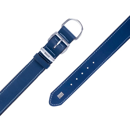 Doggie El Yapımı Konforlu Deri Köpek Tasması 3,5x52-60cm Mavi