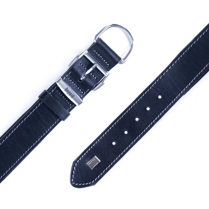 Doggie El Yapımı Konforlu Deri Köpek Tasması 4x52-60 cm Siyah